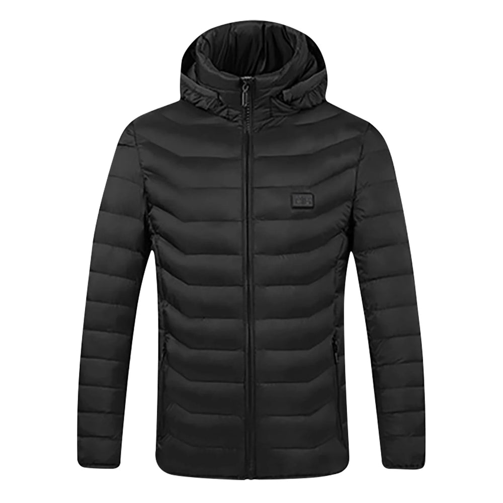 Heated Jackets for Men Heated Body Warmer Winter Warm Heated Coat Zip up USB Electric Heated Thermal Puffer Jacket with 15 Heating Area for Outdoor Sports (No Battery)