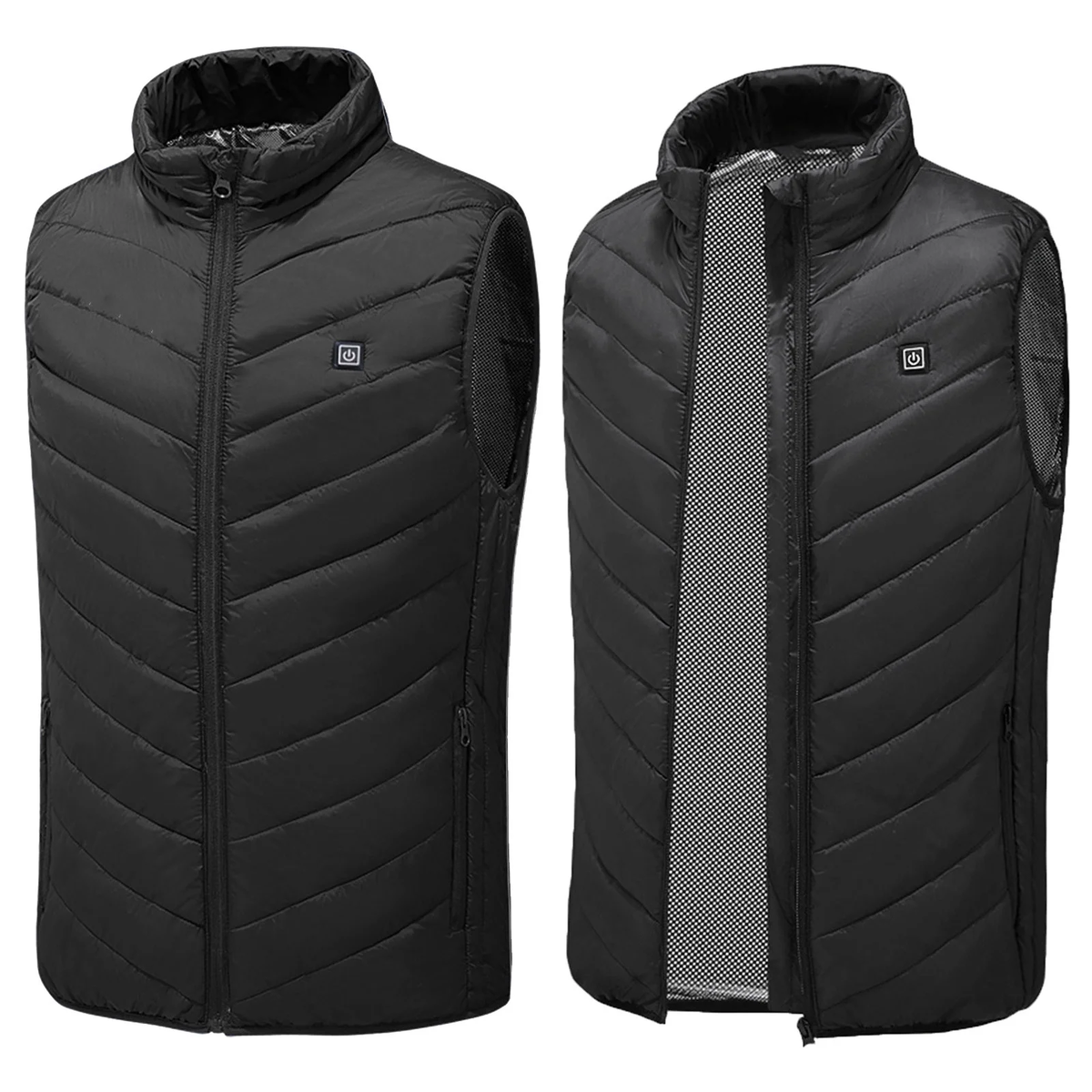 plus Size Heated Vest for Women Men 9 Heating Zones 3 Heat Levels Zip up Quilted Jackets Sleeveless Stand Collar Thermal Padded Coats with Zipper Pockets 2025 Winter Unisex Outerwear