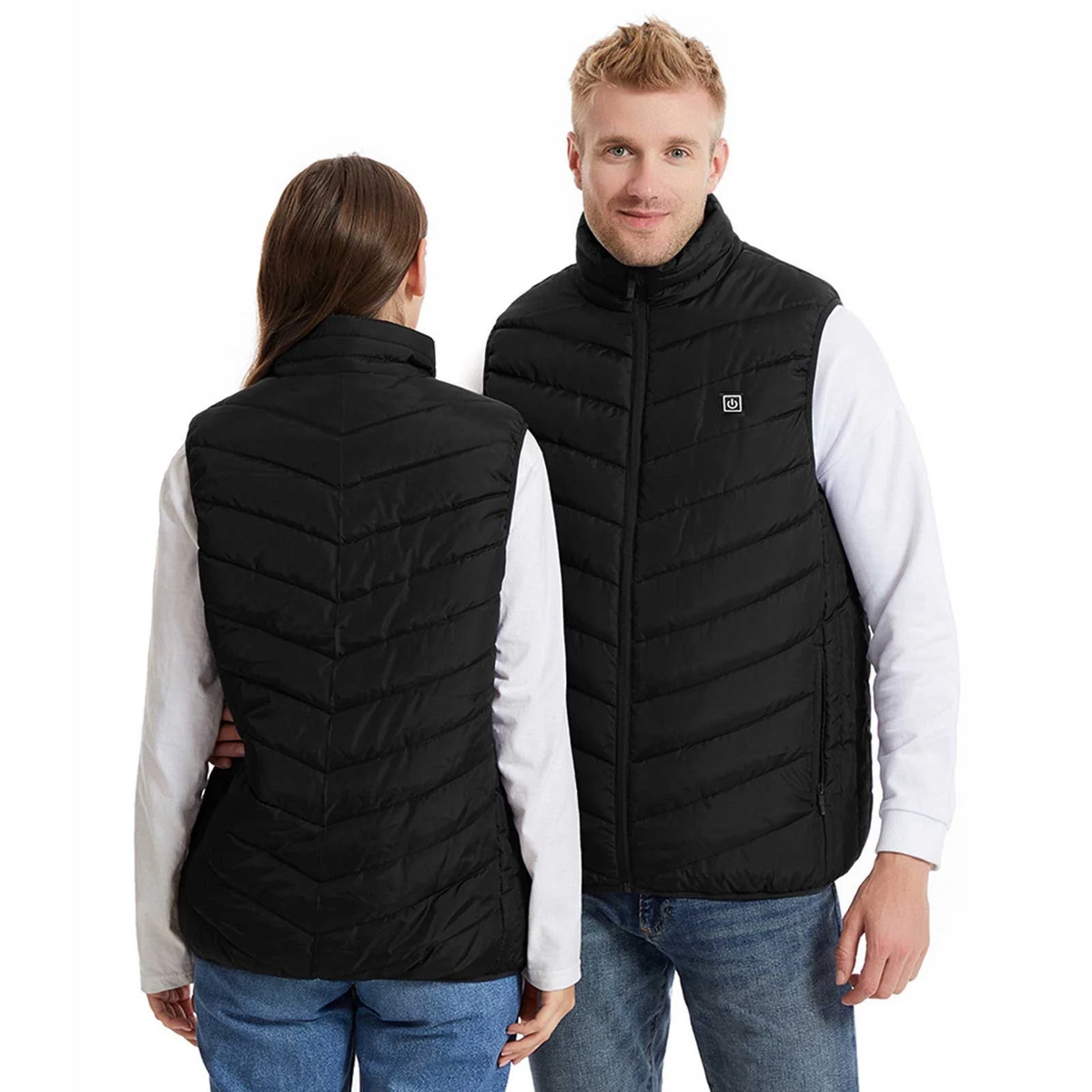 plus Size Heated Vest for Women Men 9 Heating Zones 3 Heat Levels Zip up Quilted Jackets Sleeveless Stand Collar Thermal Padded Coats with Zipper Pockets 2025 Winter Unisex Outerwear